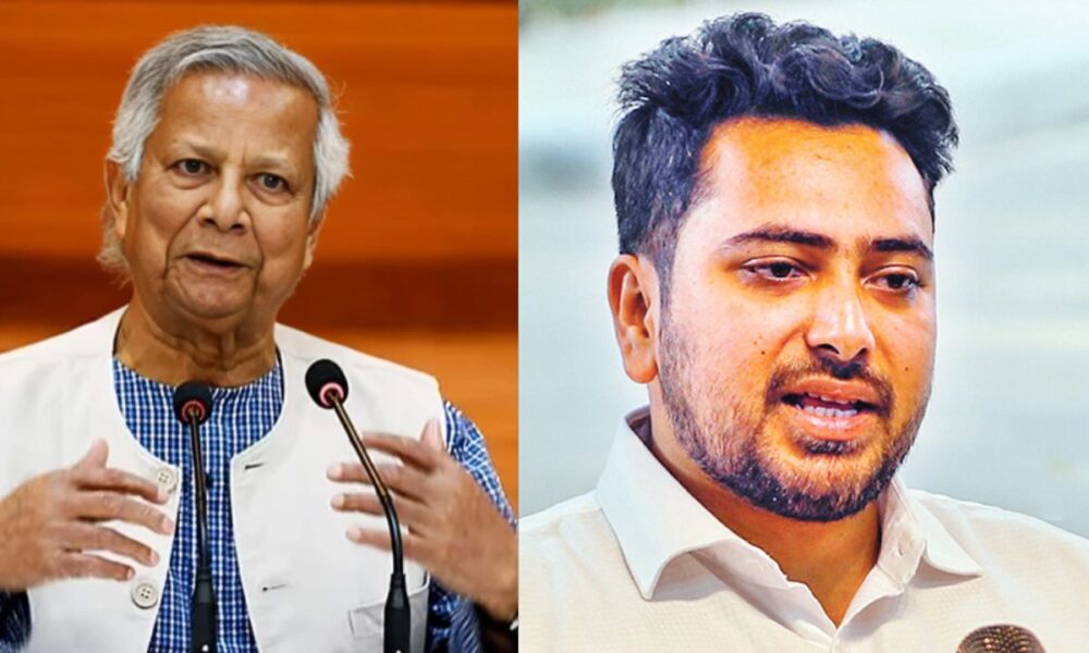 প্রধান উপদেষ্টা ড. ইউনূস ও নাহিদ ইসলাম। ছবি : সংগৃীহত