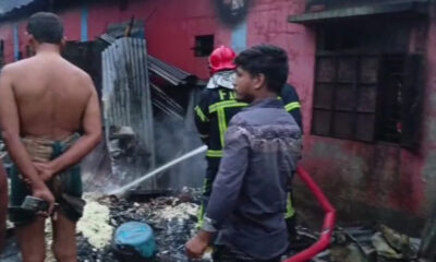 আশুলিয়ায় আগুনে বসতবাড়ি ও গ্যারেজ পুড়ে ছাই