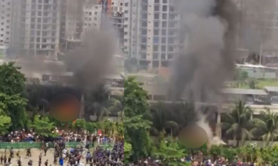 উত্তরায় বিমান বিধ্বস্ত