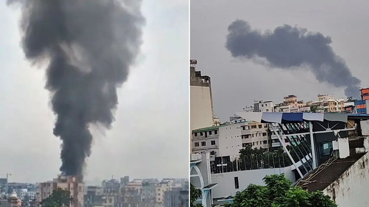 শেওড়াপাড়ায় মেট্রো স্টেশনের পাশে ভবনে আগুন