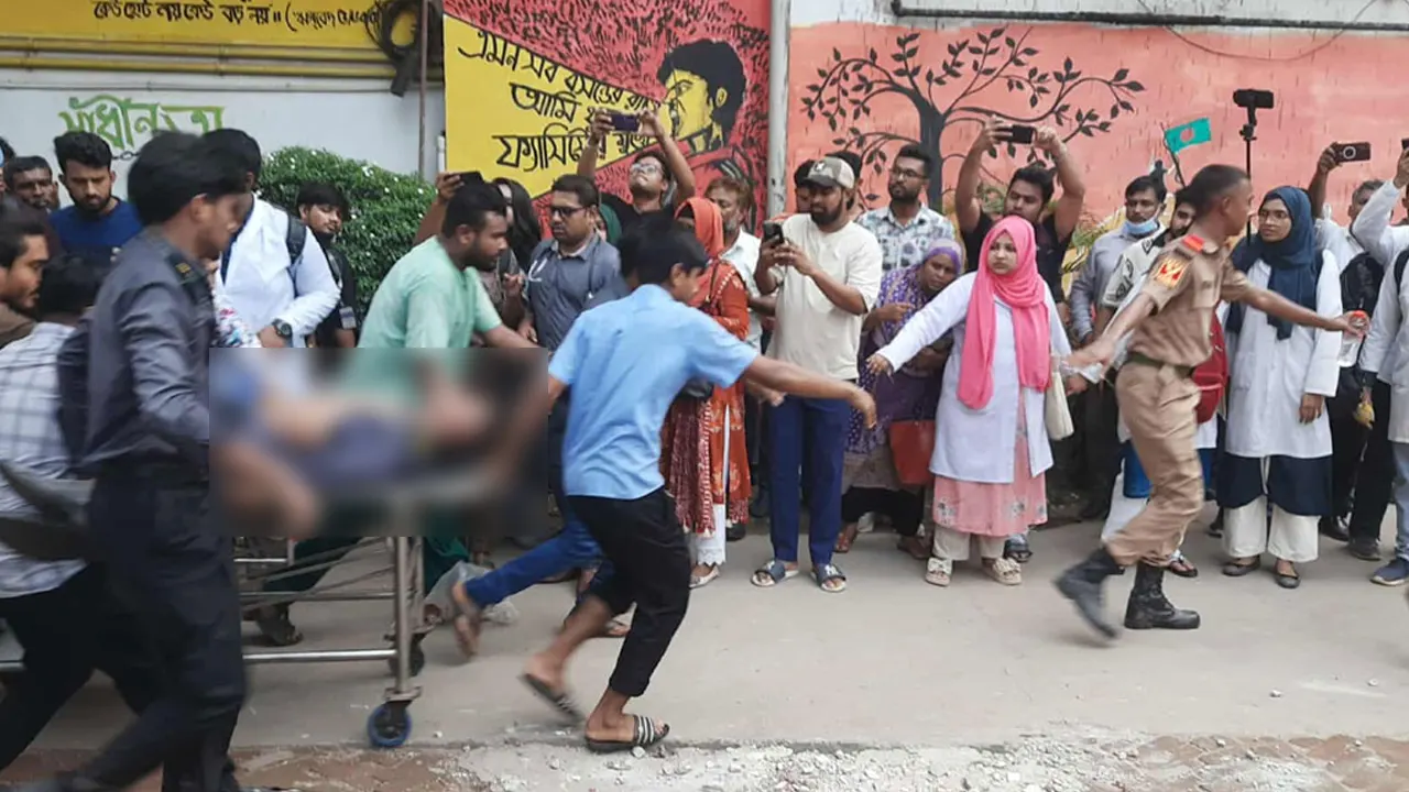 উত্তরায় বিমান বিধ্বস্তে নারী ও শিশুসহ দগ্ধ ৫০