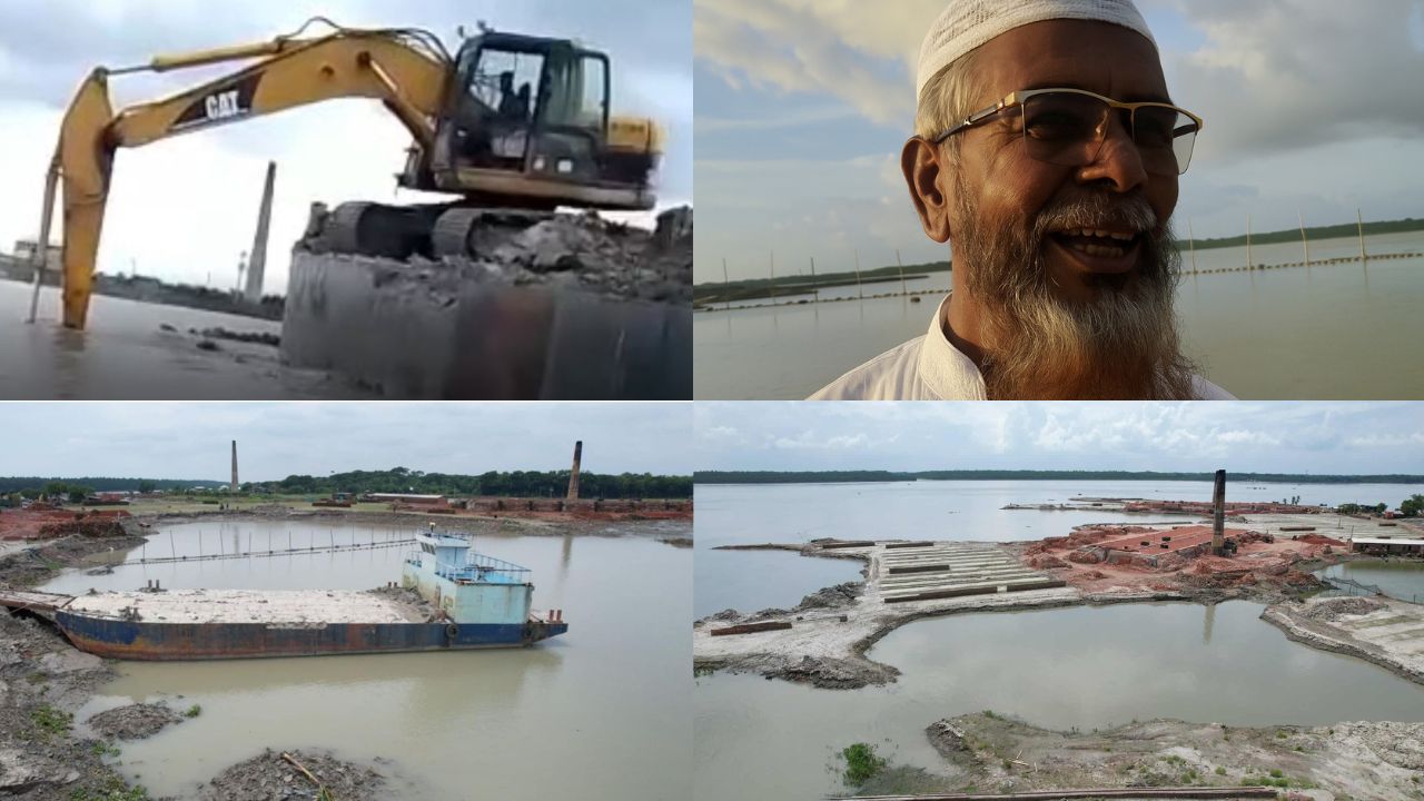 বরগুনায় ইটভাটার মাটি নিতে নদী ও কবর কেটে খাচ্ছে ভাটার মালিক কিসলু , ক্ষোভে স্থানীয়রা